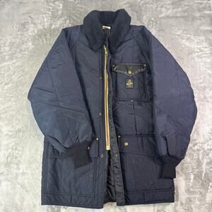 VTG 80s Refrigiwear sherpa collar utility gorpcore long jacket mens Large-Tall